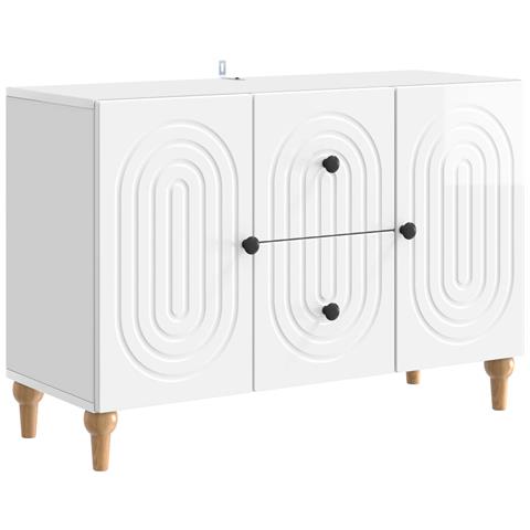 Mobile TV Bianco Lucido 89 x 34,5 x 60 cm Legno ingegnerizzato - Foto 1