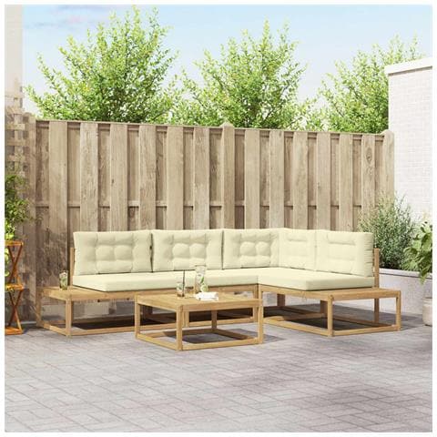 Set di divani da esterno Bianco 79 x 79 x 37 cm Poliestere - Foto 2