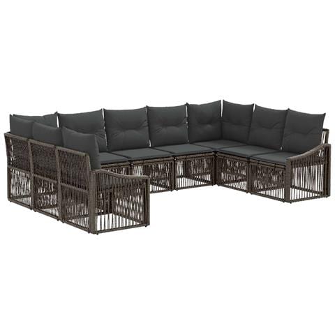 Set Divano da Giardino 9 pcs Grigio polyrattan - Foto 1