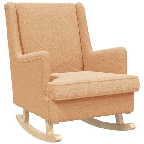 Sedia a dondolo Beige 62 x 80 x 85 cm Tessuto in Lana di Pecora - Foto 1