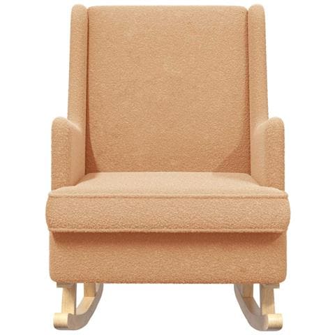 Sedia a dondolo Beige 62 x 80 x 85 cm Tessuto in Lana di Pecora - Foto 2