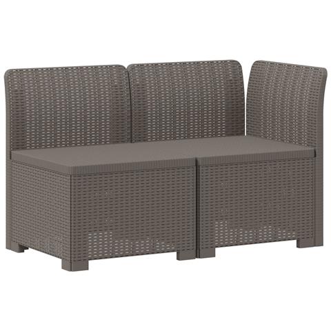 Divano da Giardino a 2 Posti Aspetto Rattan PP Grigio Chiaro - Foto 1