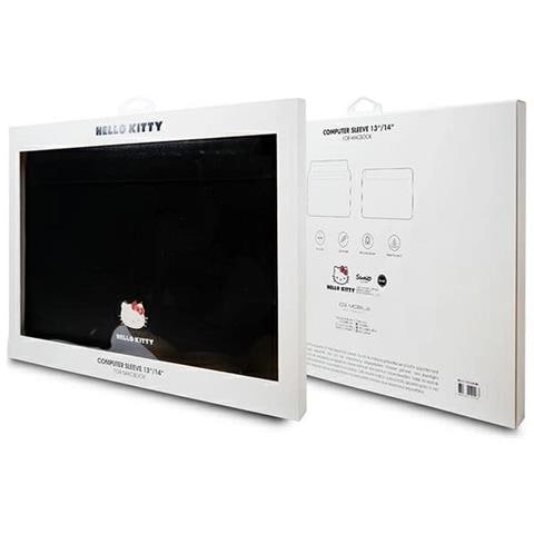Hello Kitty Pu Custodia In Metallo Con Logo Per Laptop Da 14 Pollici - Nera - Foto 4