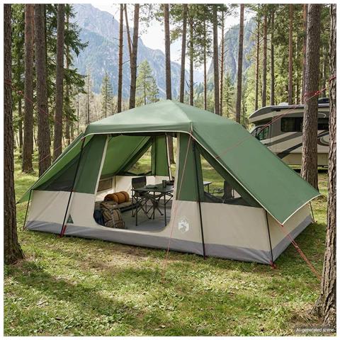Tenda familiare con telo da pioggia resistente all'acqua Verde - Foto 2