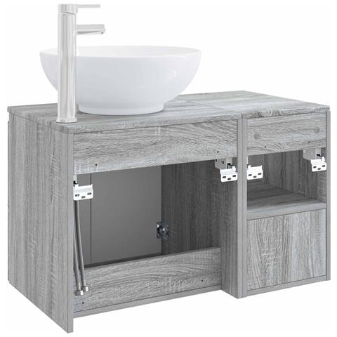 Set di mobili per il bagno 2 pz Sonoma grigio - Foto 2