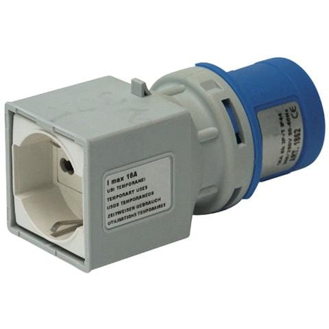 Adattatore CEE 3 poli 16A / 230V IP44 Spina CEE Presa italiana 10/16A + schuko - Foto 1