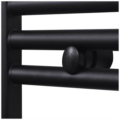 Radiatore Centrale Portasciugamano Curvo Nero 480 x 480 mm - Foto 2