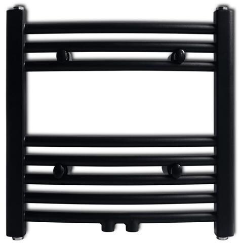 Radiatore Centrale Portasciugamano Curvo Nero 480 x 480 mm - Foto 8