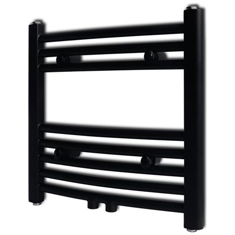 Radiatore Centrale Portasciugamano Curvo Nero 480 x 480 mm - Foto 1