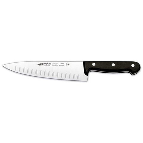 Serie Universal - Coltello Da Cucina - Lama Acciaio Inossidabile Nitrum 200 Mm Con Alveoli - Manico Polioxymetilene (pom) Colore Nero - Foto 1