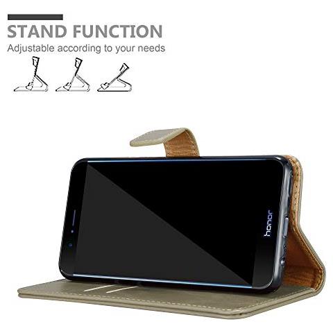 Custodia Compatibile Con Honor 8 Pro In Marrone Cappuccino - Coperchio Protettiva Con Chiusura Magnetica, Funzione Stand E Tasca Per Le Carte - Foto 2