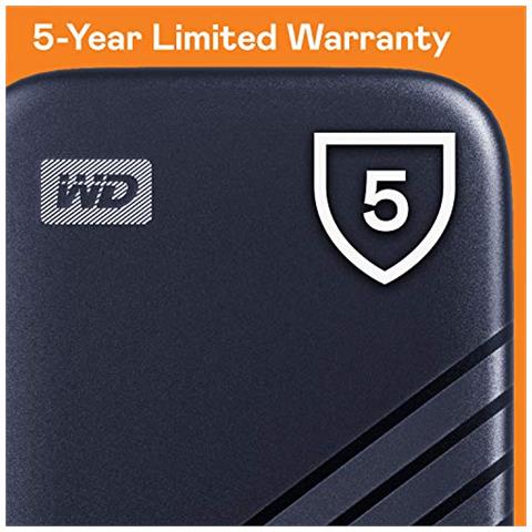 WD 2TB My Passport SSD portatile con tecnologia NVMe, USB-C, fino a 1.050 MB / s in lettura, fino a 1000MB / s in scrittura, Blu - Foto 2