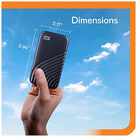 WD 2TB My Passport SSD portatile con tecnologia NVMe, USB-C, fino a 1.050 MB / s in lettura, fino a 1000MB / s in scrittura, Blu - Foto 5