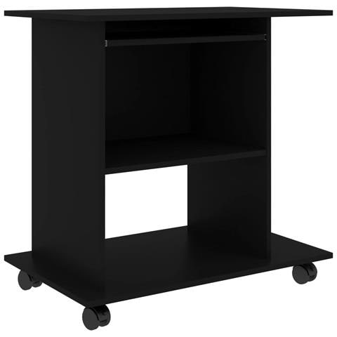 Scrivania da Computer Nera 80x50x75 cm in Legno Multistrato - Foto 1