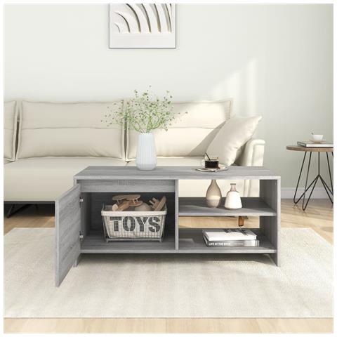 Tavolino Da Salotto Grigio Sonoma 102x50x45cm Legno Multistrato - Foto 2