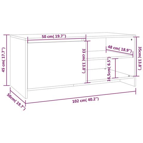 Tavolino Da Salotto Grigio Sonoma 102x50x45cm Legno Multistrato - Foto 5