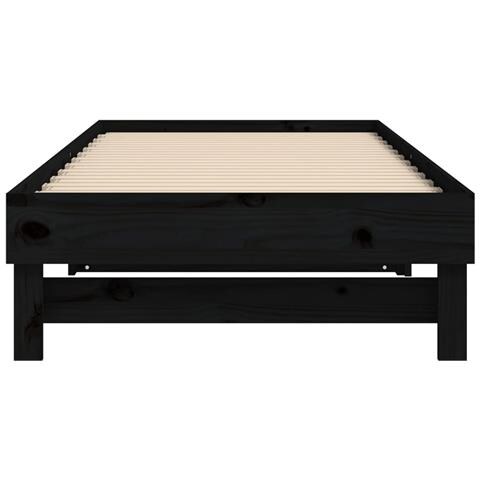 Dormeuse Estraibile Nera 2x (80x200) Cm Legno Massello Di Pino - Foto 10
