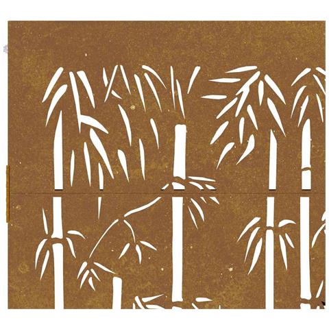 Cancello da Giardino 85x175 cm in Acciaio Corten Design Bambù - Foto 2