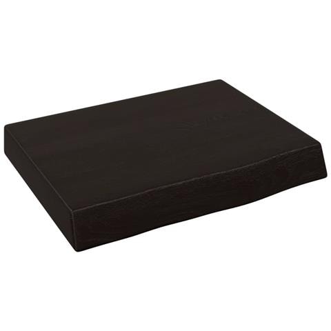 Piano Bagno Marrone Scuro 40x30x (2-6) cm Legno Massello Trattato - Foto 1