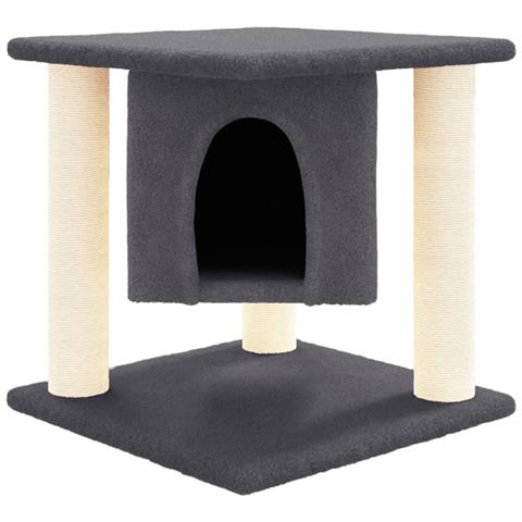 Albero Per Gatti Con Tiragraffi In Sisal Grigio Scuro 37 Cm - Foto 1