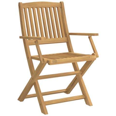 Sedie Giardino Pieghevoli 2 Pz 58x54,5x90 Cm Massello Acacia - Foto 9