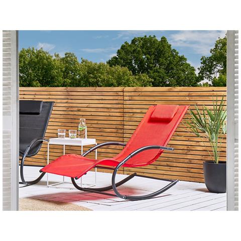 Lettino Da Giardino Rosso Argento E Nero Carano Ii - Foto 1