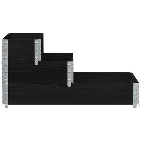 Fioriera Rialzata a 3 Livelli Nera 120x80 cm Legno di Pino - Foto 3