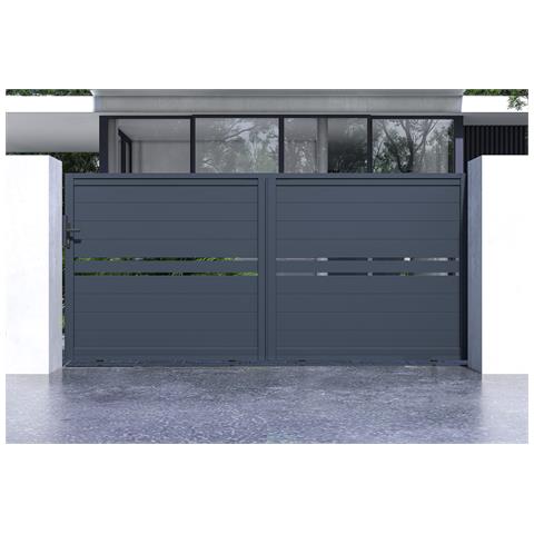 Cancello Scorrevole 3,5m Cimone H. 160 Alluminio Grigio - Foto 2