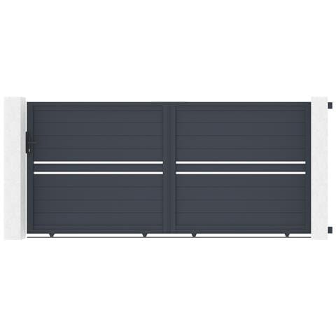 Cancello Scorrevole 3,5m Cimone H. 160 Alluminio Grigio - Foto 1