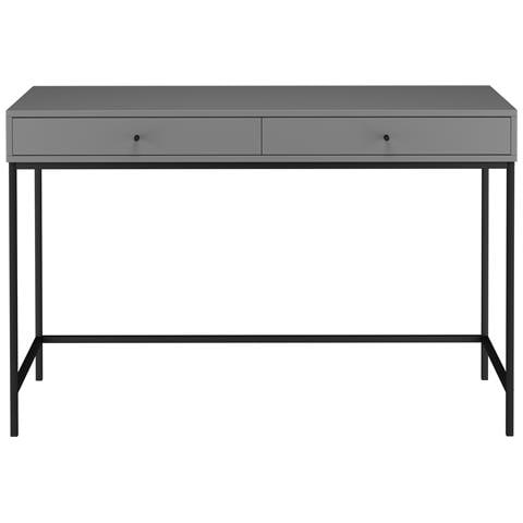 Celine Scrivania Con 2 Cassetti In Truciolare Grigio - Foto 2