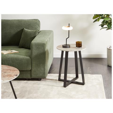 Tavolino Basso Effetto Marmo Nero E Bianco Ivins - Foto 1