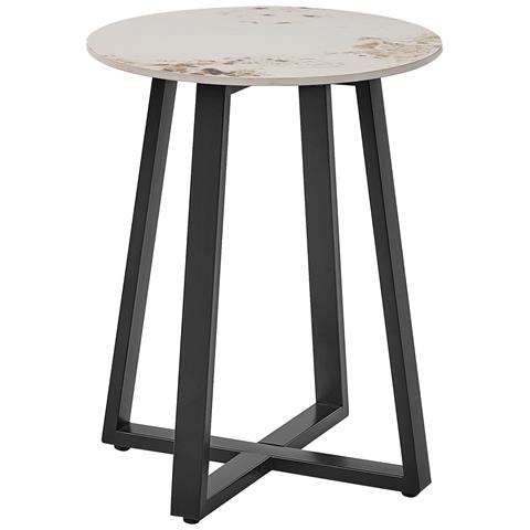 Tavolino Basso Effetto Marmo Nero E Bianco Ivins - Foto 2