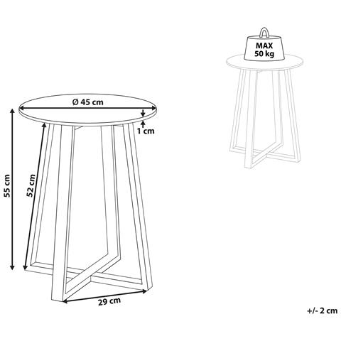 Tavolino Basso Effetto Marmo Nero E Bianco Ivins - Foto 5