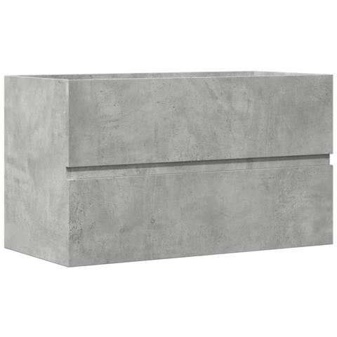 Mobile Pensile Da Bagno Grigio Cemento 80x38,5x45 Cm Truciolato - Foto 2