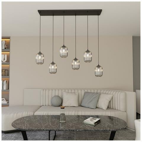 Lampada A Sospensione Verdi - Nero - Metallo - 115x22x140 Cm - Foto 2
