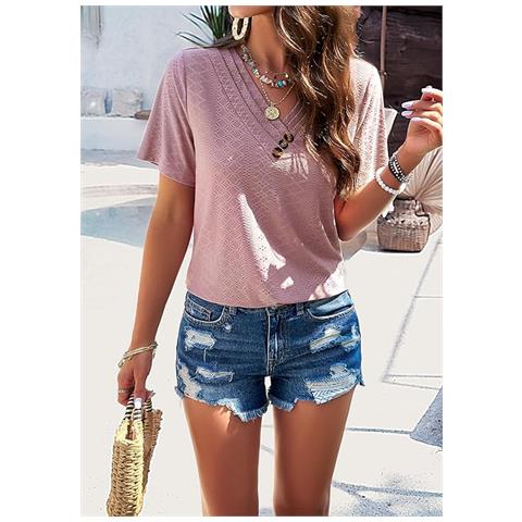 Maglietta Donna Rosa Taglia M Traspirante Scollo Classico - Foto 5