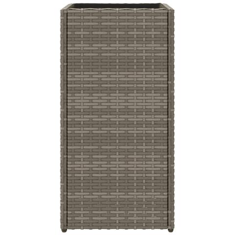 Fioriere da Giardino 2 pz Grigie 30x30x60 cm in Polyrattan - Foto 2