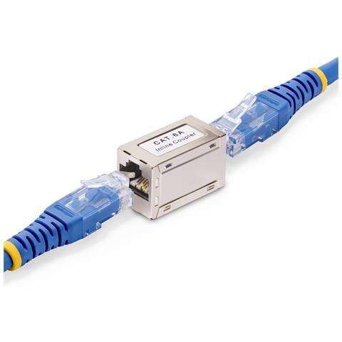Accoppiatore RJ45 schermato, accoppiatore Cat6a in linea, pinout da femmina a femmina (F /F) T568B, estensione cavo Ethernet schermato - Foto 2