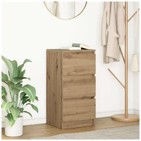 Credenza Rovere Artigianale 37,5x35x76 cm in Legno Multistrato - Foto 1