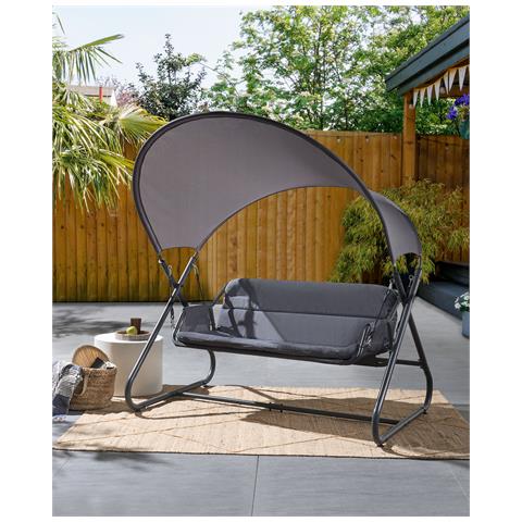 Dondolo Da Giardino Solagna Metallo Grigio Scuro - Foto 1