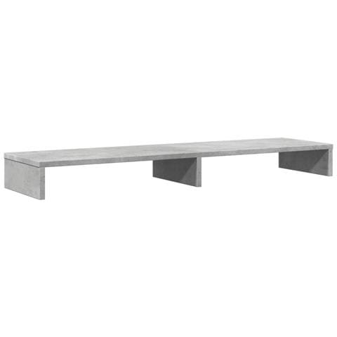 Supporto Monitor Grigio Cemento 100x27x10cm Legno Massello Pino - Foto 2