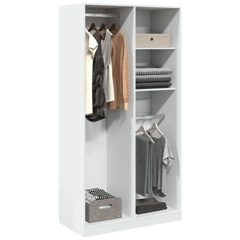 Armadio Bianco 100x50x200 Cm In Legno Multistrato - Foto 1