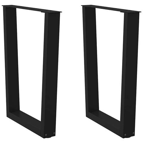 Gambe Per Tavolo Da Pranzo A V 2 Pz Nero 70x(72-73,3)cm Acciaio - Foto 1
