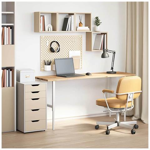 Piano Scrivania 160x50x2,5 Cm Rovere Massello Non Trattato - Foto 3