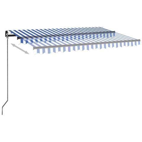 Lusso Casadino -  Tenda Da Sole Retrattile Manuale Con Led 450x350 Cm Blu Bianca - Foto 2