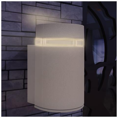 Lusso Casadino -  Luce Da Parete Per Esterno Semi-cilindrica In Alluminio Grigio - Foto 5