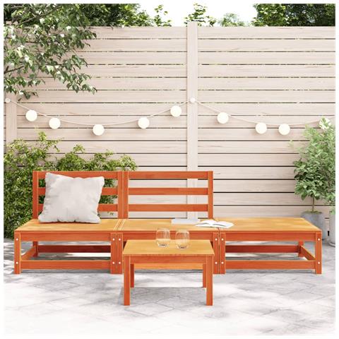 Lusso Casadino - Divano Senza Braccioli Giardino Poggiapiedi Marrone Cera Pino - Foto 2