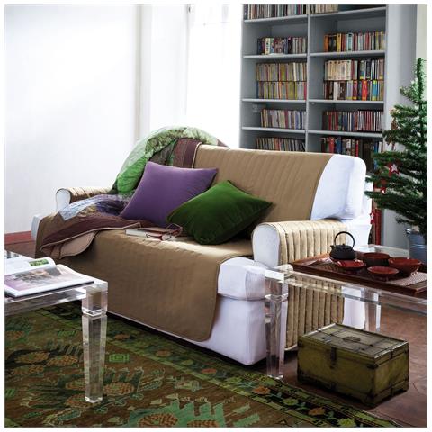 Copridivano Caleffi Bicolor In Cotone Colore Giallo Misura 2 Posti - Foto 1