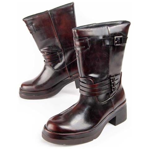 Stivaletto Con Tacco Motta2 Marrone Marrone Materiale Sintetico E Tessile - Foto 1