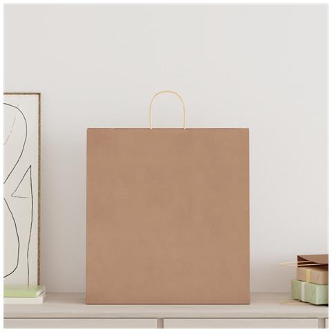 Sacchetti di Carta 250 pz con Manici Marrone 45x17x48 cm - Foto 2